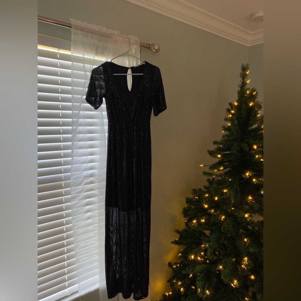 Black Baltic Born Sequin Dress Sz Small